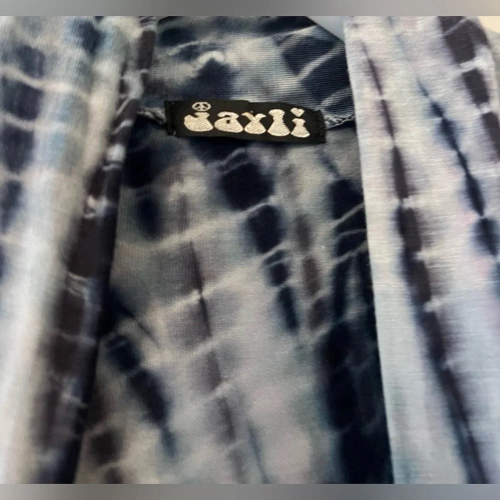 Size medium-blue and white reverse tie-dye duster cardigan - Picture 5 of 5